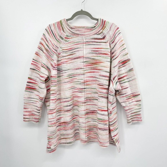 Lou‎ & Grey Spacedye Seamed Poncho Sweater Size L/XL Oversized 3/4 Sleeve - Picture 1 of 11